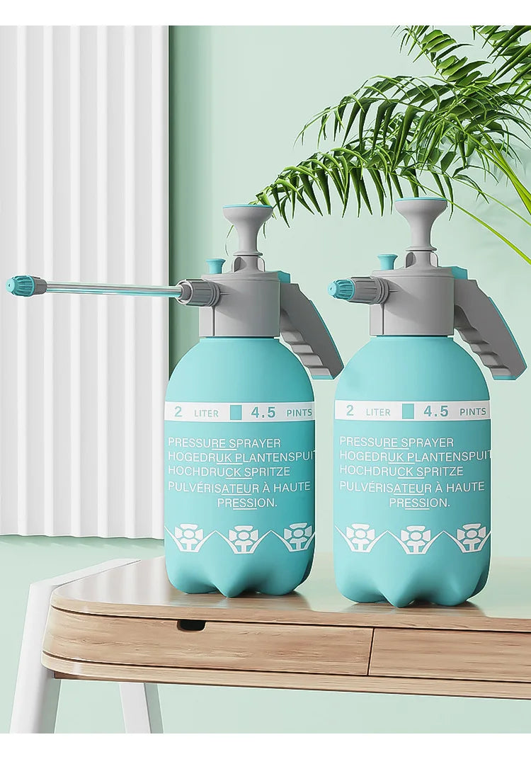 Regadera con mango extendido, pulverizador manual de presión de aire, regadera para plantas, maceta con pulverizador reforzado de presión de aire.
