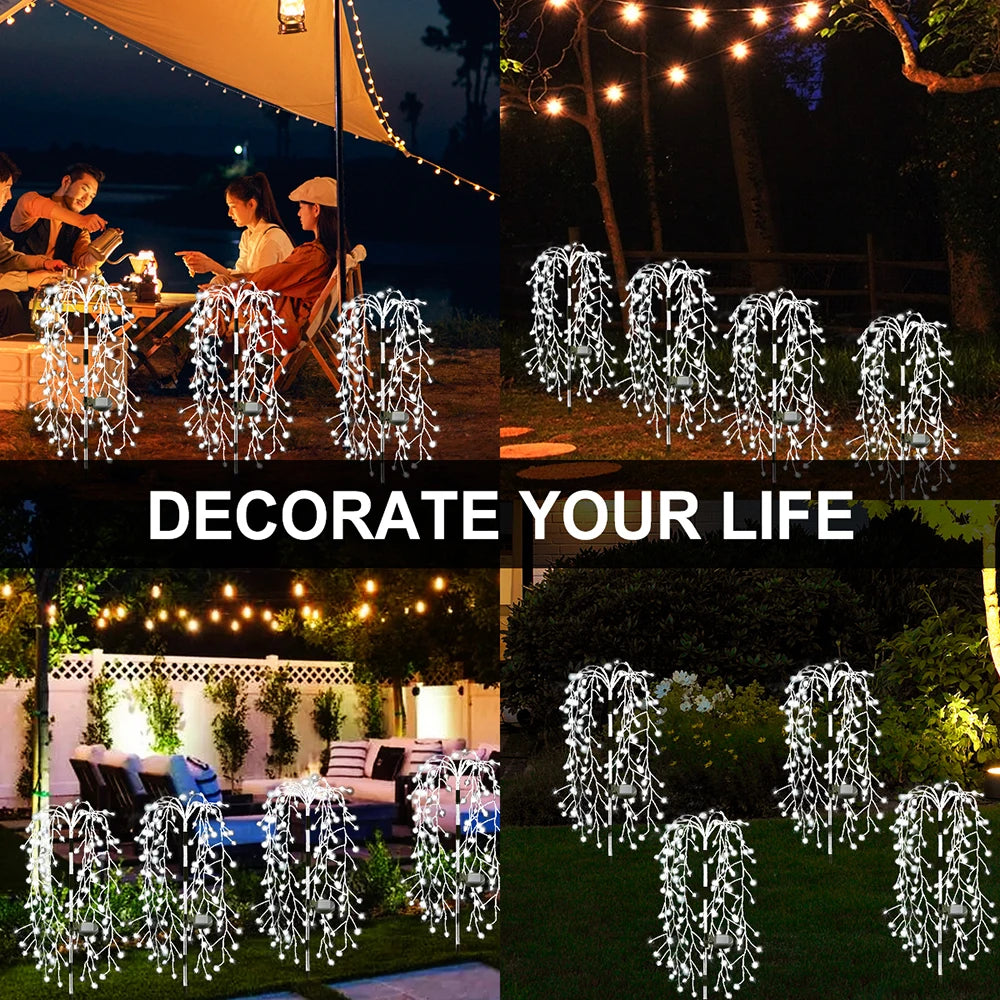 Luces solares para jardín, impermeables, con forma de petardos, ideales para patio, camino, césped, fiestas y decoración de camping.