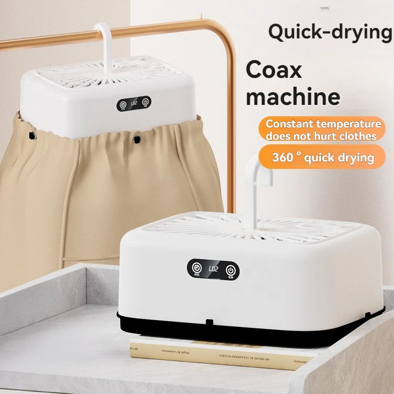 Mini secadora multifuncional eléctrica, secadora de ropa portátil, compacta y plegable con bolsa para secadora y ajuste de tiempo.