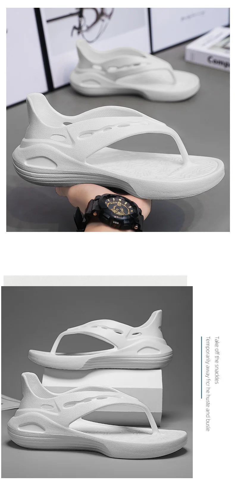 Sandalias deportivas para mujer, chanclas planas de verano, cómodas, informales, sin cordones, con plataforma ligera y diseño hueco.