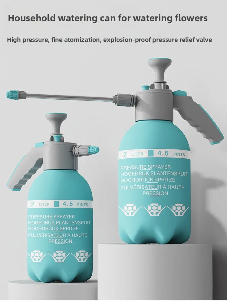 Regadera con mango extendido, pulverizador manual de presión de aire, regadera para plantas, maceta con pulverizador reforzado de presión de aire.