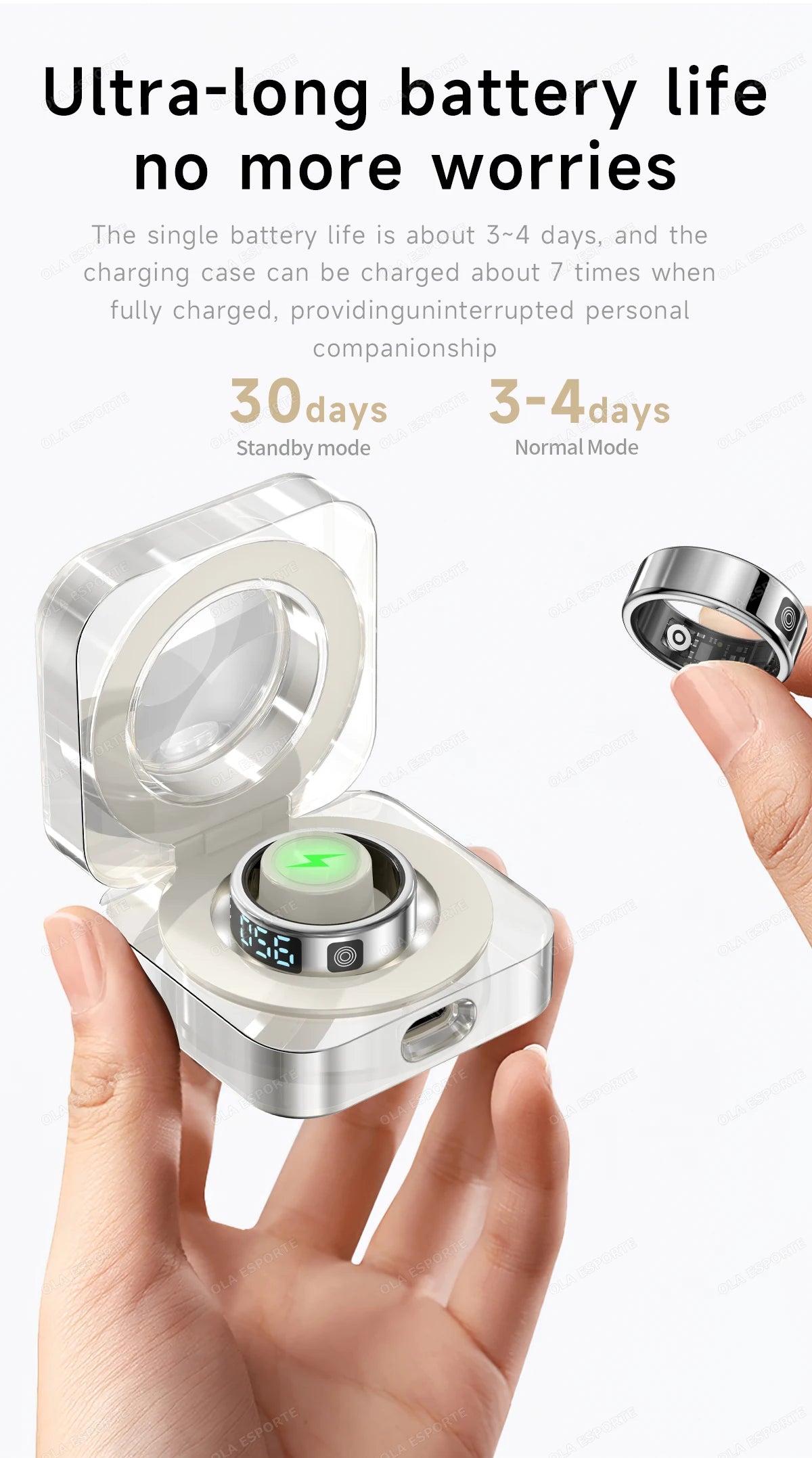 Anillo inteligente con pantalla táctil, gestor de salud, control por gestos y vídeo, resistente al agua hasta 5 ATM. Para hombres y mujeres. Nuevo anillo inteligente 2025.