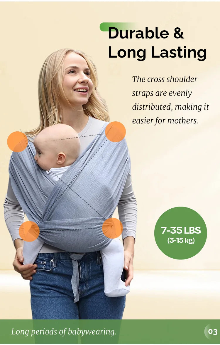 Mochila portabebés ergonómica para recién nacidos con correas tipo mochila, ideal para la crianza al aire libre, con soporte en forma de X y cómoda.