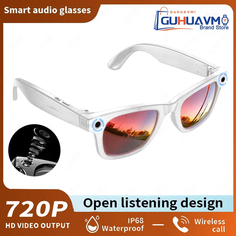 Gafas inteligentes con IA, 800 W, estabilización de imagen, cámara HD, grabación de vídeo, traducción de idiomas, Bluetooth, llamadas y reproducción de música. Para hombre y mujer.