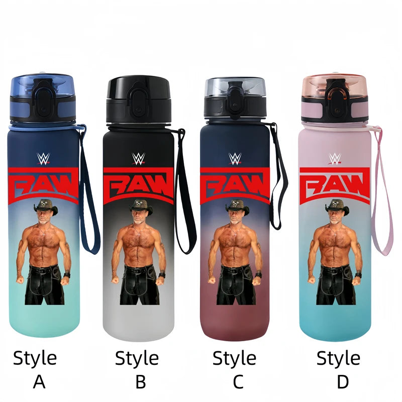 Vaso de agua portátil de 650 ml con personajes de anime y lucha libre.