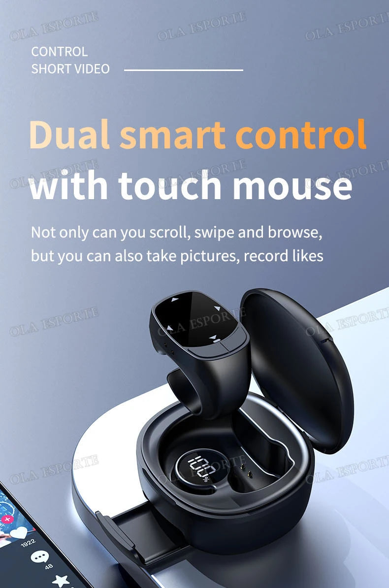 Nuevo anillo inteligente multifuncional con control remoto, Bluetooth 5.3, desplazamiento de página, volteo de video, función "Me gusta" automático y captura de fotos para smartphones.