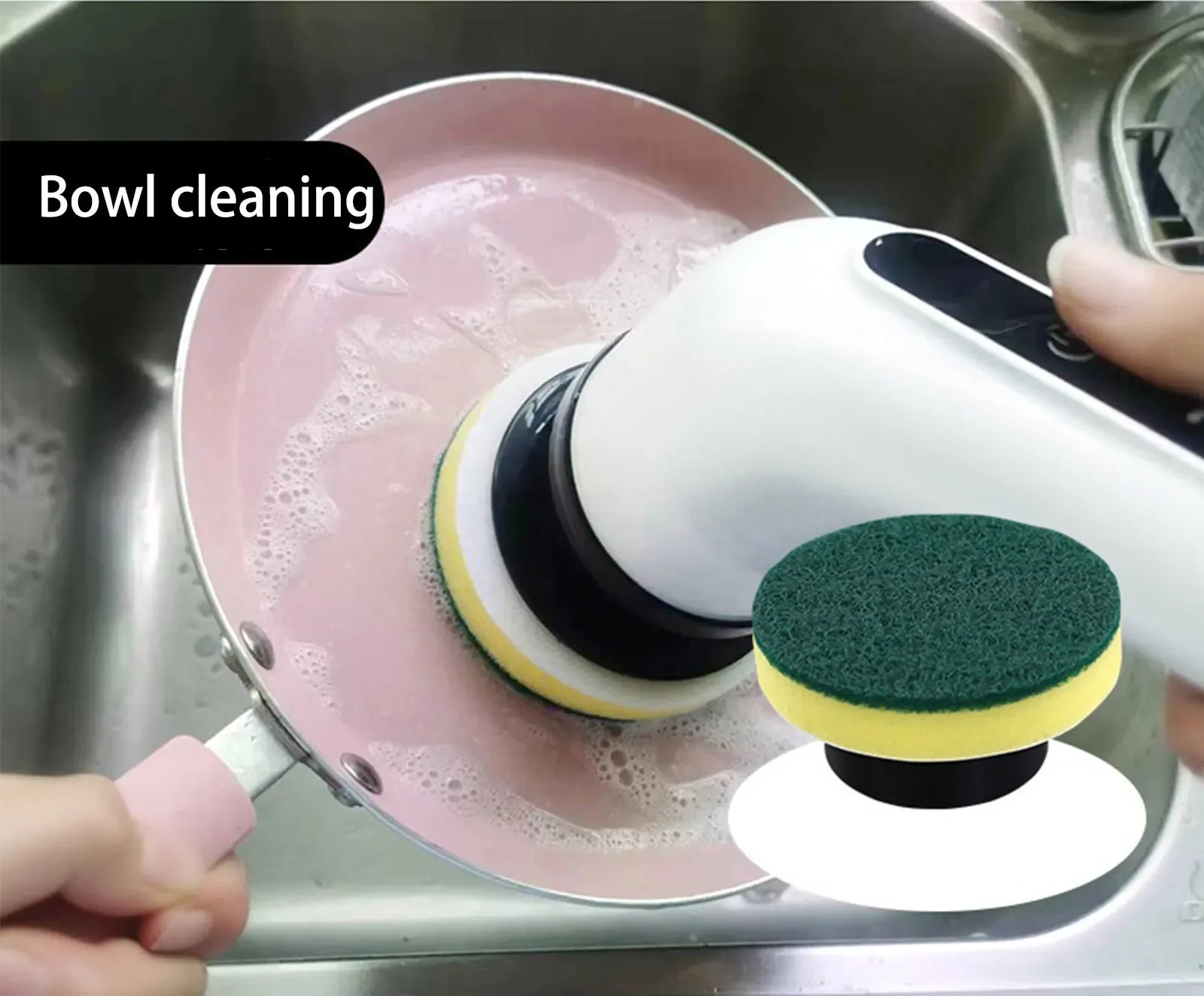 Cepillo de limpieza eléctrico 9 en 1 de 2000 mAh, herramienta de limpieza para cocina y baño.