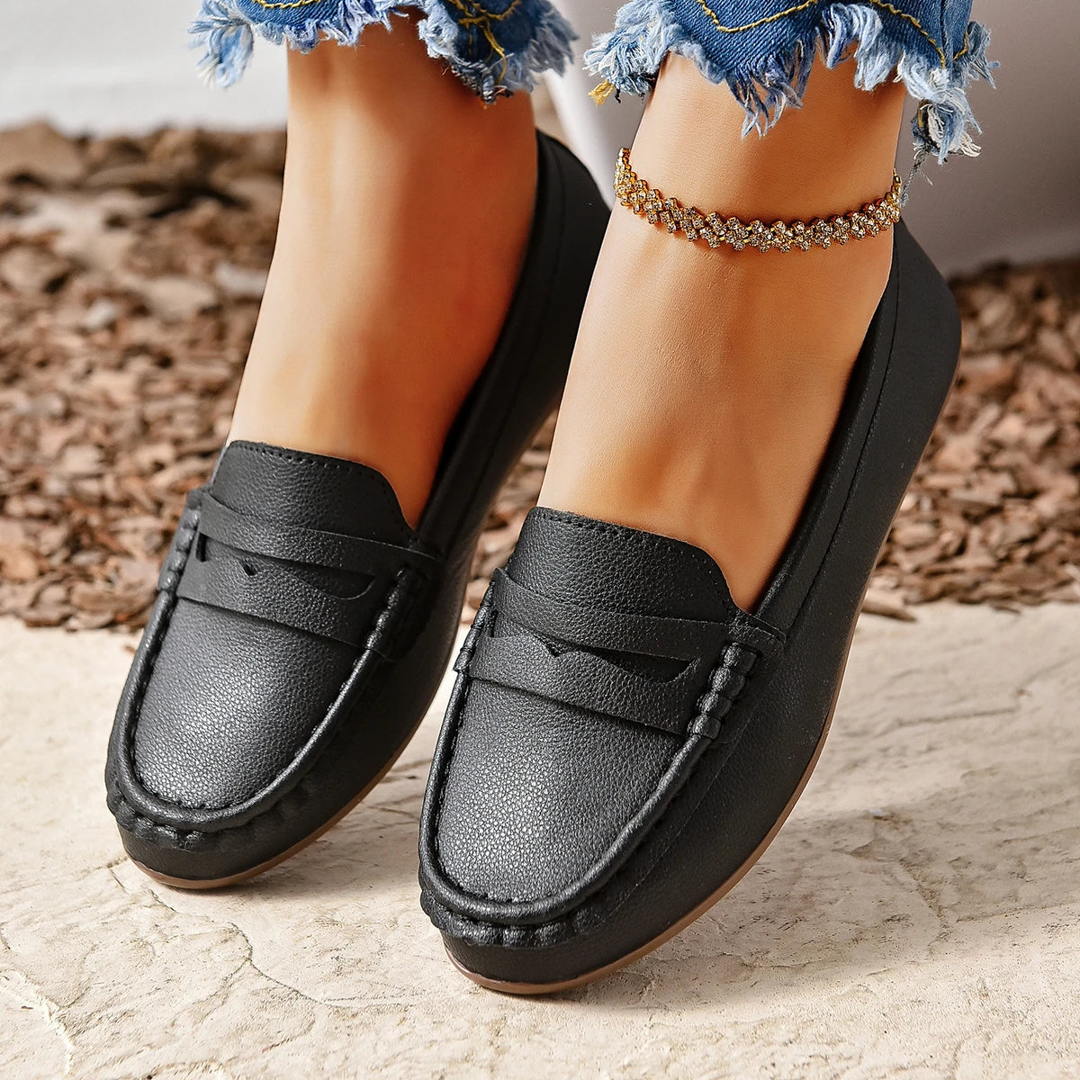 Zapatos planos para mujer, cómodos, ligeros, a la moda, mocasines, ideales para primavera y otoño, zapatillas casuales de suela fina, zapatos para exteriores para mujer.