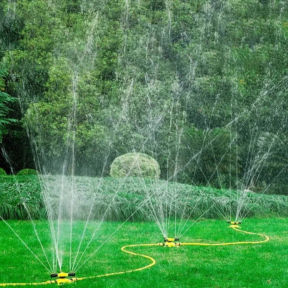 Sistema de riego automático giratorio de 360 grados para jardín, césped y patio. Amplia cobertura de riego