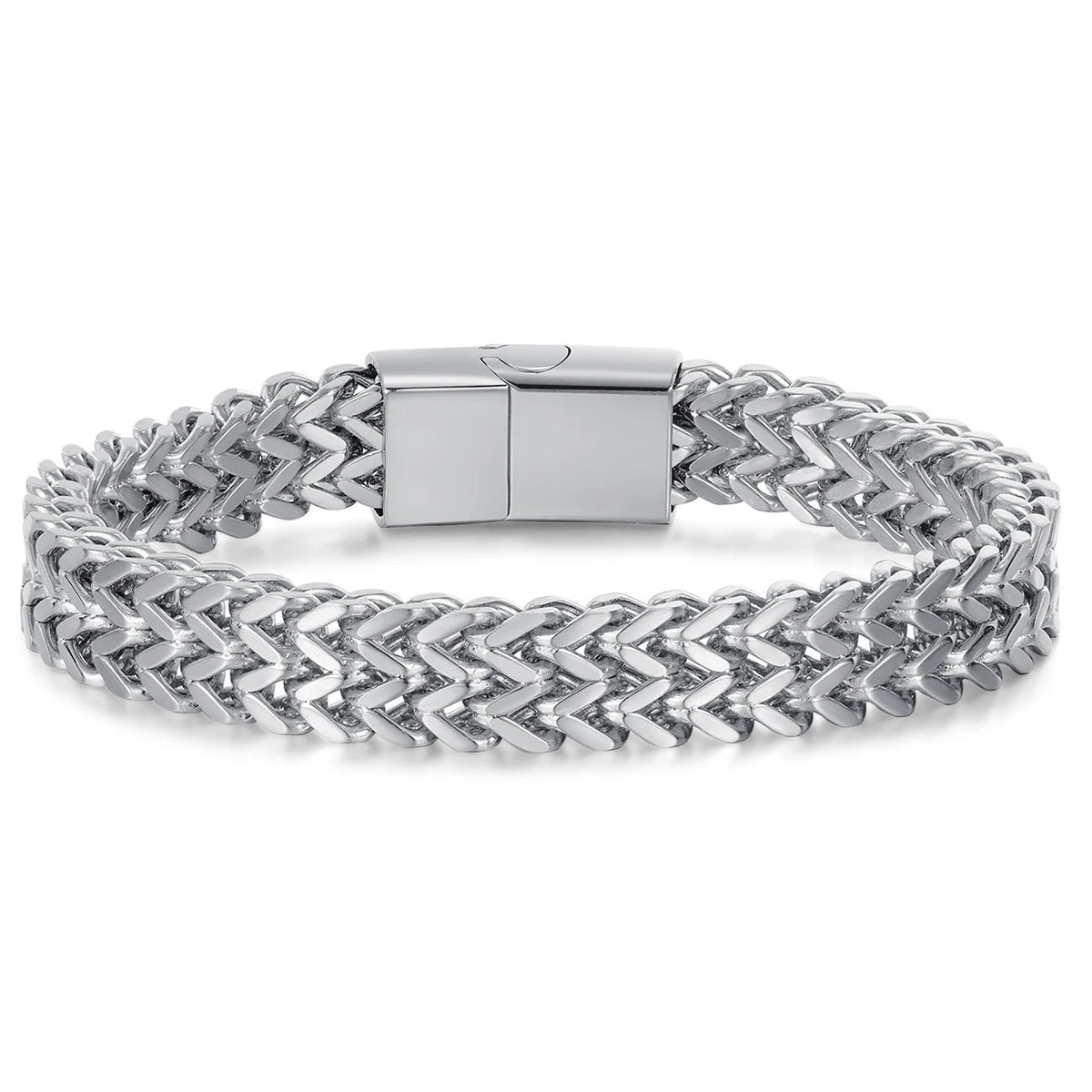 Pulsera cubana de moda para hombre, pulsera de acero inoxidable para mujer, pulsera unisex para pareja, cadena de muñeca, joyería