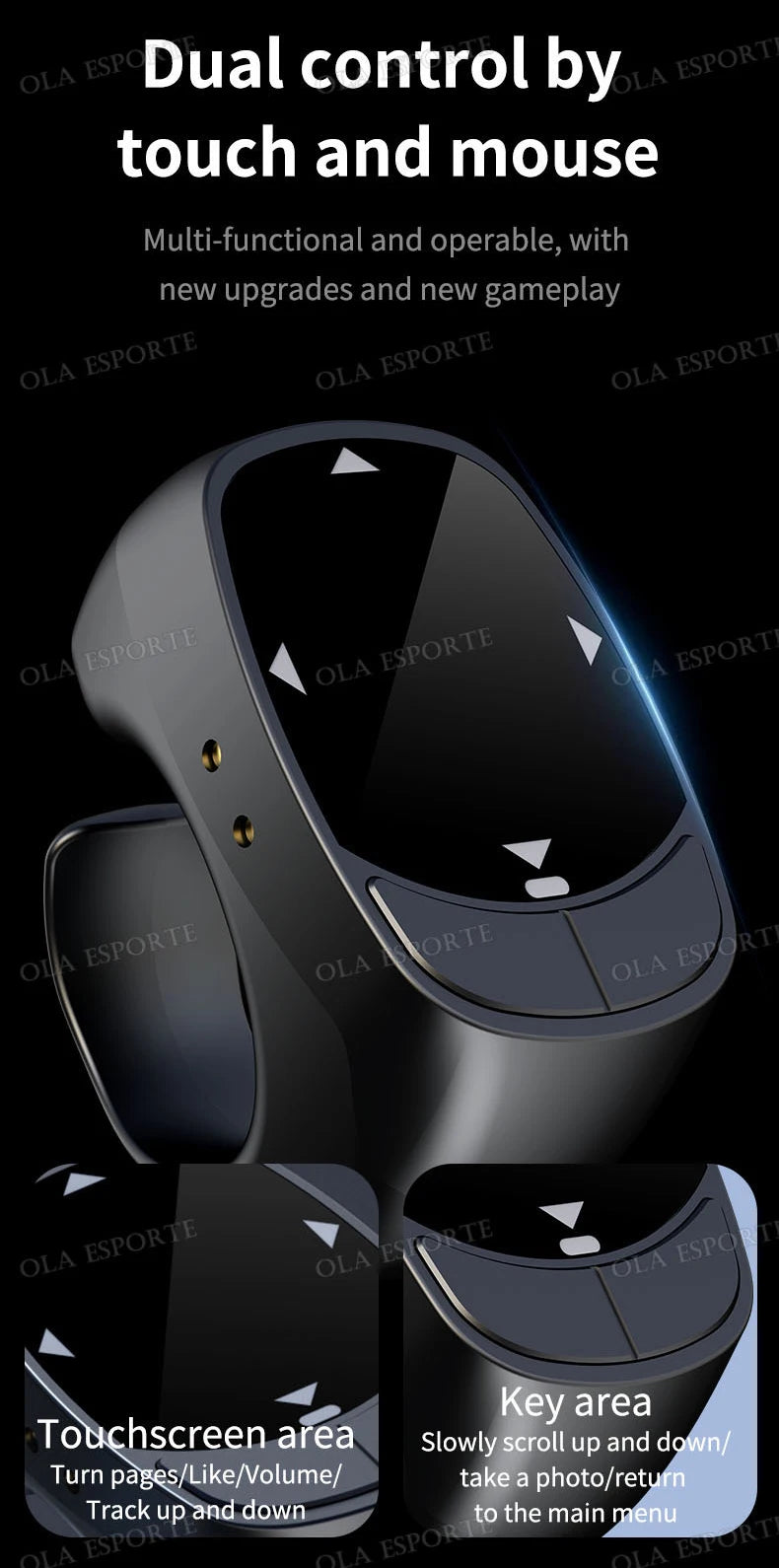 Nuevo anillo inteligente multifuncional con control remoto, Bluetooth 5.3, desplazamiento de página, volteo de video, función "Me gusta" automático y captura de fotos para smartphones.