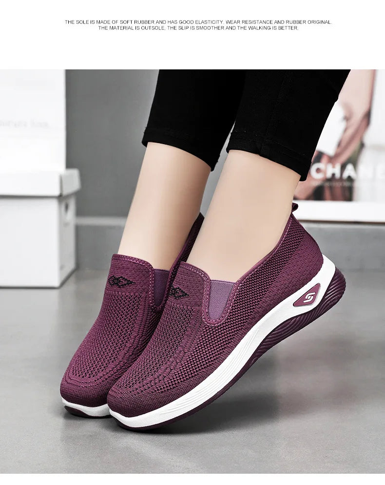 Zapatillas deportivas casuales para mujer, transpirables y ligeras, antideslizantes, para correr y caminar al aire libre, vulcanizadas.