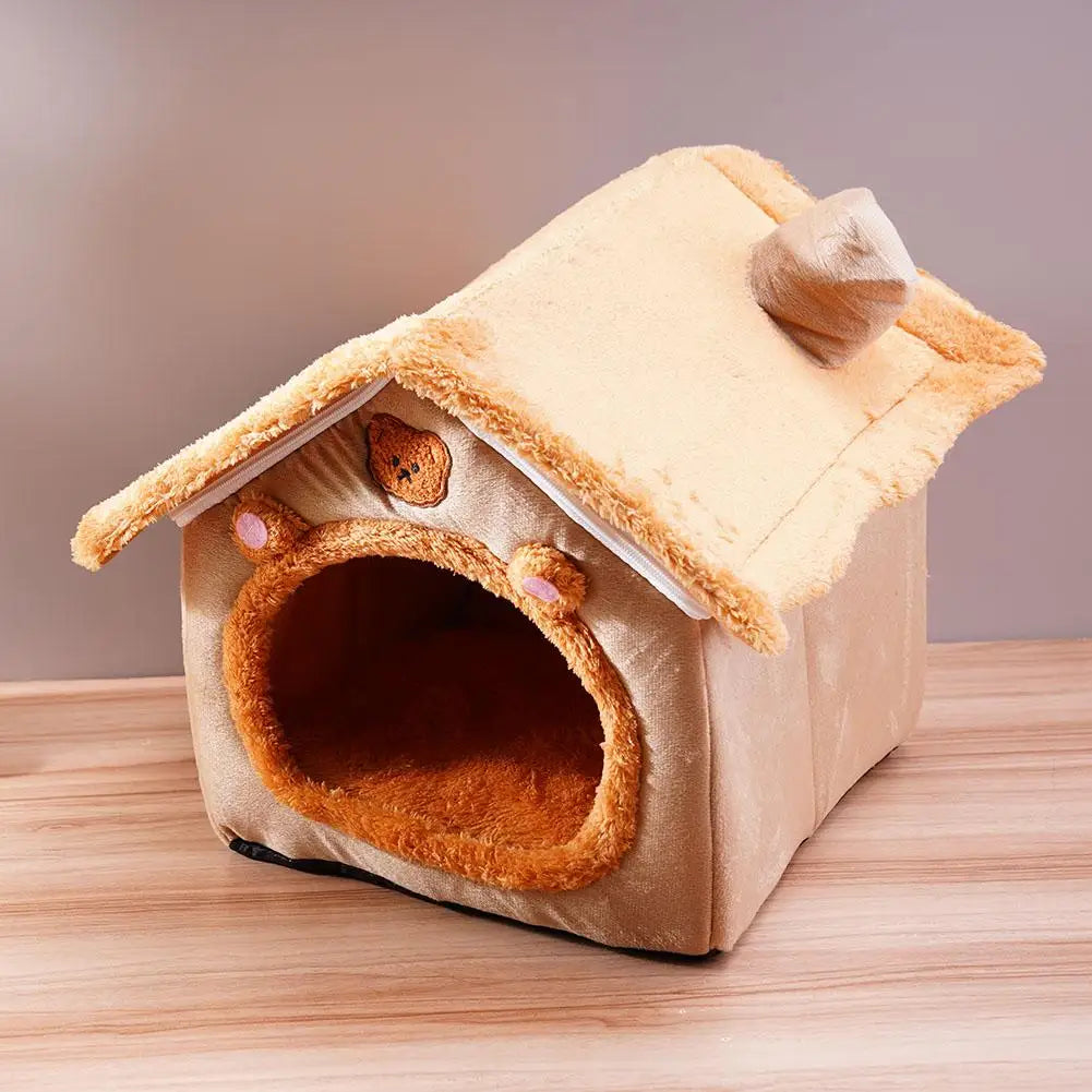 Casa para mascotas Cama para gatos Cueva para perros Caseta Saco de dormir cálido Tienda acogedora Cojín suave para cachorros Esterilla Suministros de invierno para interiores