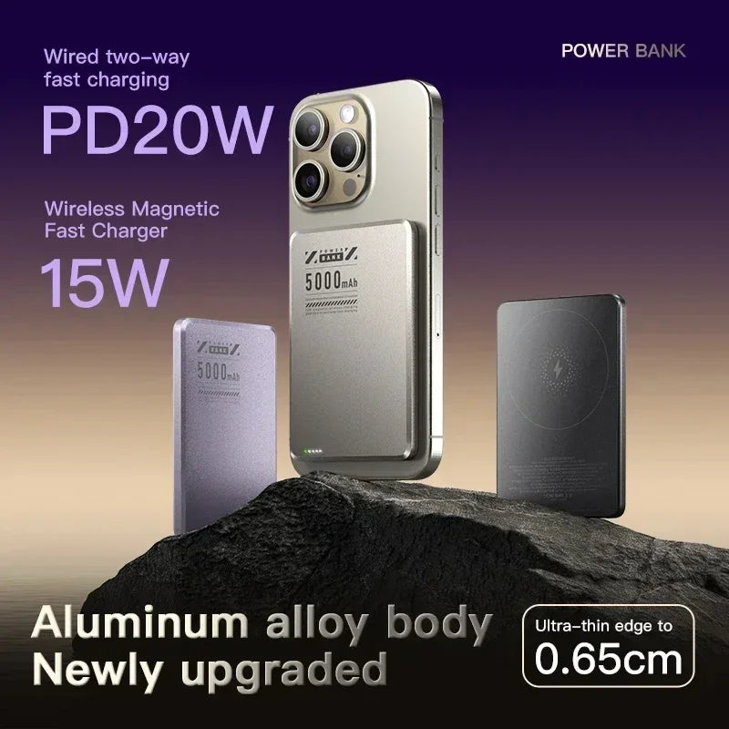 Xiaomi Metal Magnetic Power Bank Super Fast Charging Compact Portable Mini Ultra-Thin Wireless Power Bank with Large Capacity