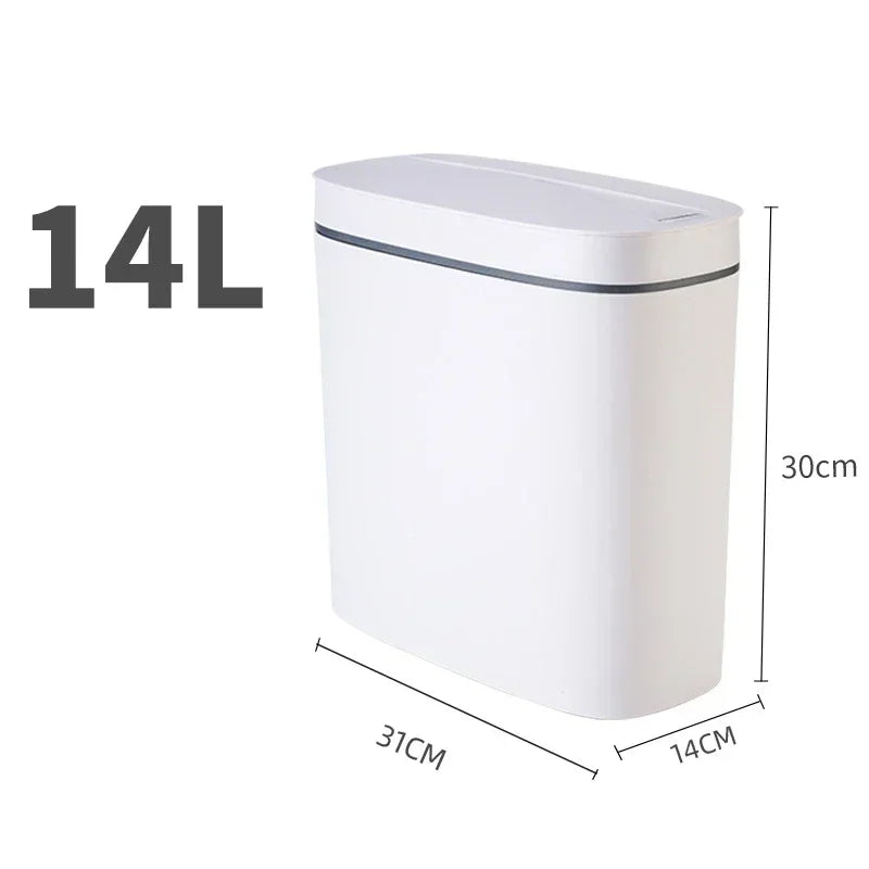 Cubo de basura inteligente de 12-16 litros con sensor automático, contenedor eléctrico impermeable para cocina y baño, para reciclaje y basura.