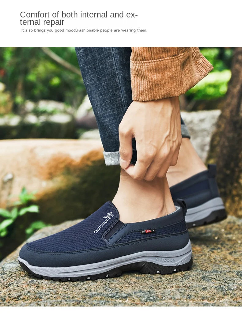 Zapatillas tipo mocasín para hombre, de malla transpirable, estilo casual, con suela suave, color liso, cómodas, ideales para el agua o para conducir.