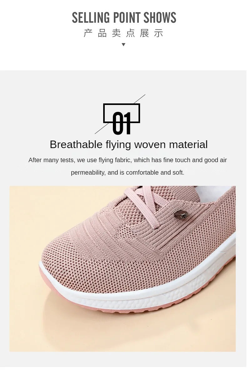 Zapatillas deportivas casuales para mujer 2025, transpirables, de malla, con suela gruesa. Precio asequible. Envío gratuito
