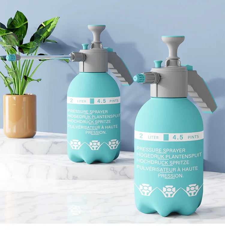 Regadera con mango extendido, pulverizador manual de presión de aire, regadera para plantas, maceta con pulverizador reforzado de presión de aire.