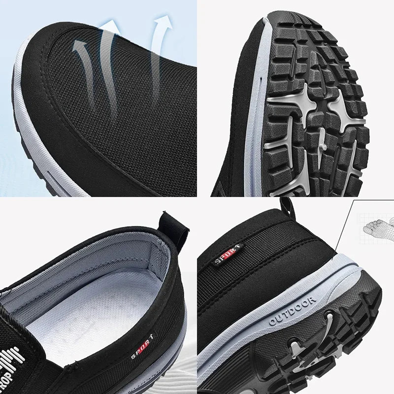 Zapatillas tipo mocasín para hombre, de malla transpirable, estilo casual, con suela suave, color liso, cómodas, ideales para el agua o para conducir.