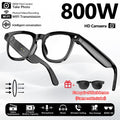 Gafas inteligentes con cámara de píxeles de 800 W, foto y vídeo, gafas de sol con IA, traducción de conversaciones, reuniones de oficina, música y reconocimiento de IA.