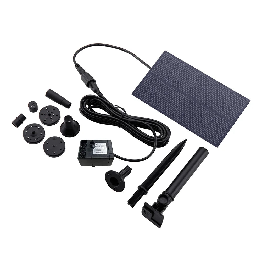 Fuente de agua de 5W 5V para decoración de jardín con estaca, panel solar, bomba de agua, sistema de riego, kits de ahorro de energía para acuarios.