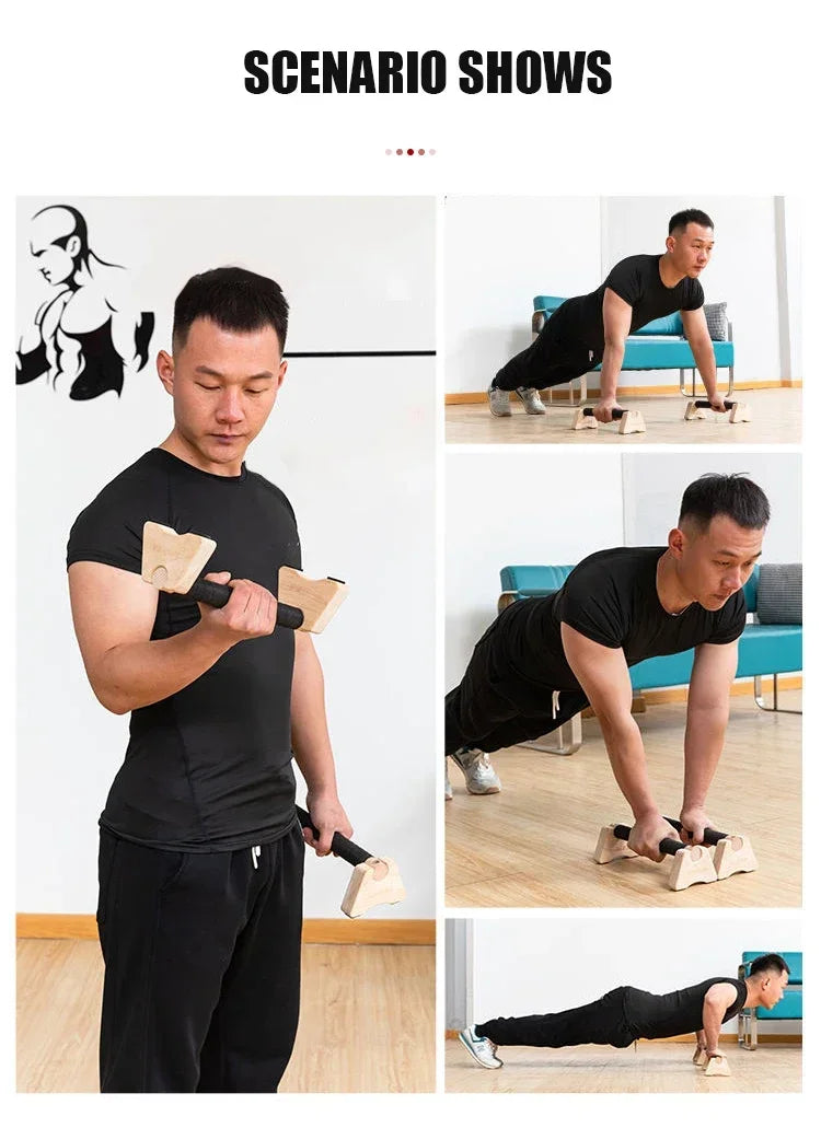 1 par de soportes de madera para barras de flexiones, barra de flexiones para gimnasio, tabla de ejercicios de fitness, entrenamiento de culturismo, barra paralela para parada de manos