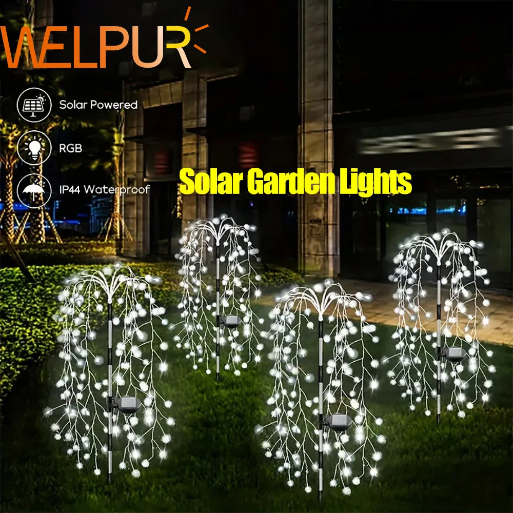 Luces solares para jardín, impermeables, con forma de petardos, ideales para patio, camino, césped, fiestas y decoración de camping.