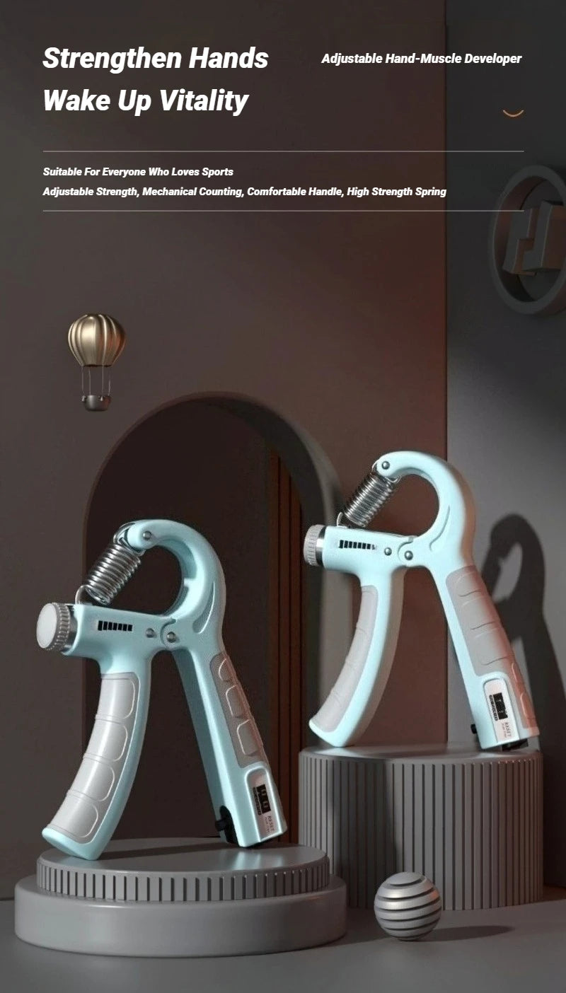 Entrenador fortalecedor de agarre manual ajustable de 10 a 100 kg con contrapeso para muñeca y antebrazo, y ejercitador para el desarrollo muscular.