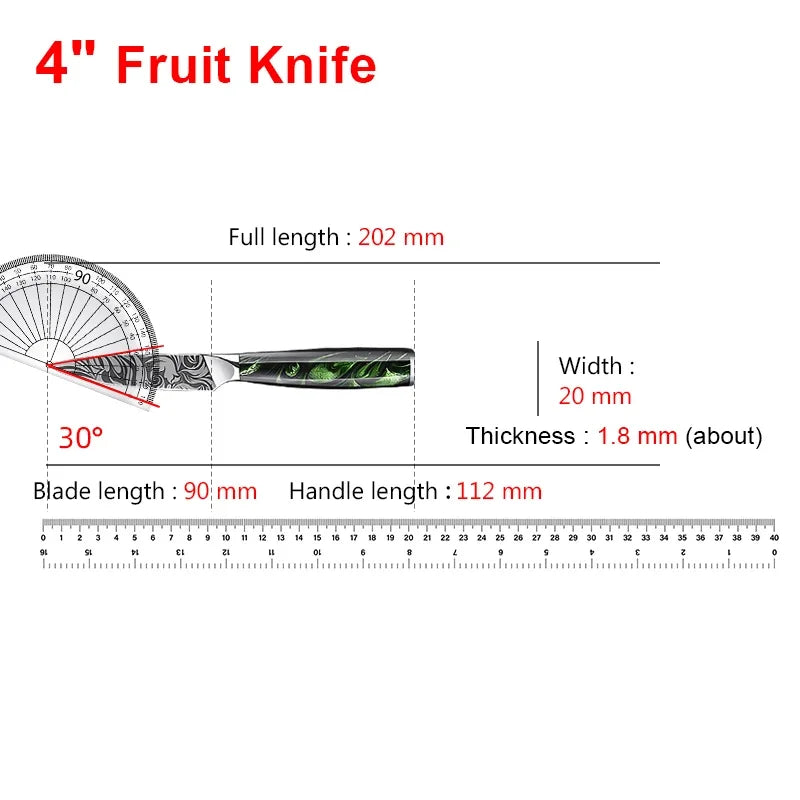 Cuchillo de cocina, cuchillo de chef, cuchillo japonés, cuchillo con patrón de Damasco láser, cuchillo para cortar carne, fruta, pan, verduras, cuchillo deshuesador, cuchillo multiusos para rebanar