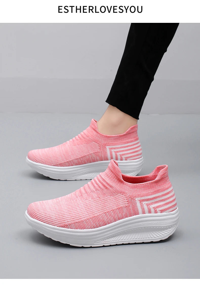 Zapatos para mujer Primavera Otoño Transpirables Moda Zapatillas Plataforma Zapatillas Casuales para Mujer Zapatos Mocasines Caminar Zapatos De Mujer