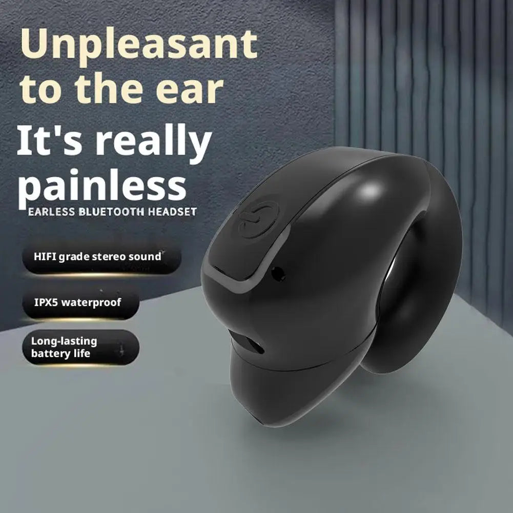 1PC Bone Conduction TWS Headphones Bluetooth Ear Clip Lightweight Business Sports Game Headset with Mic Noise Reduction Tool