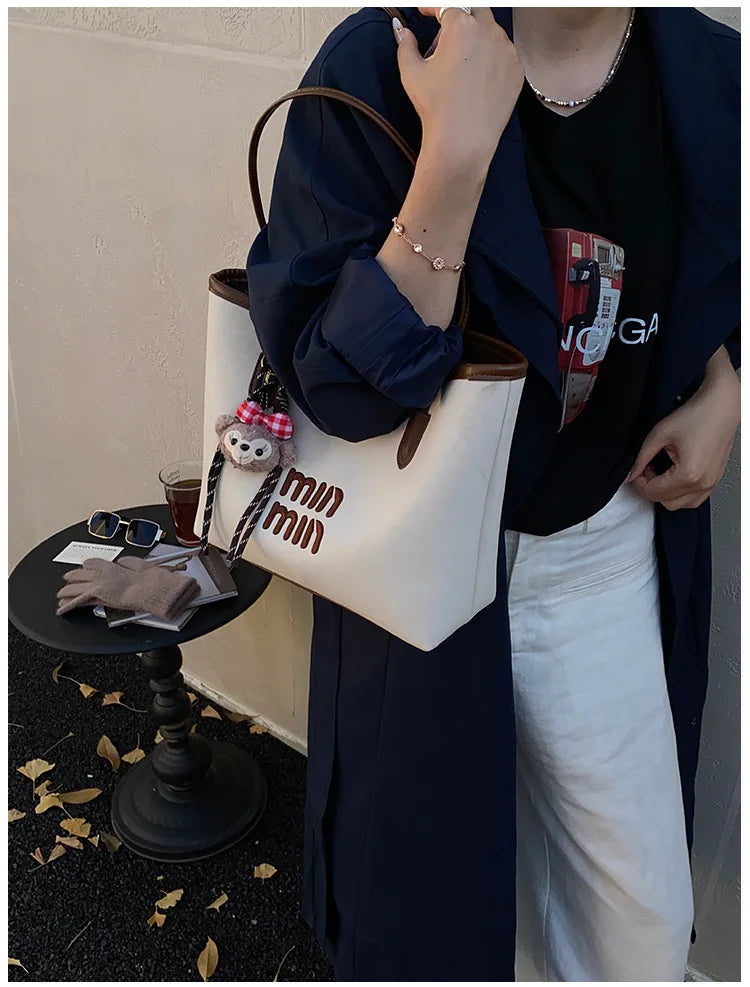 Bolso de mano nuevo para mujer 2025, bolso de hombro de gran capacidad, bolso tote, bolso para ir al trabajo, bolso de mano bajo el brazo, moderno