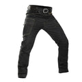 Pantalones vaqueros tácticos para hombre, estilo militar, de mezclilla, cargo, con múltiples bolsillos, elásticos, informales, para trabajo, entrenamiento y senderismo al aire libre.