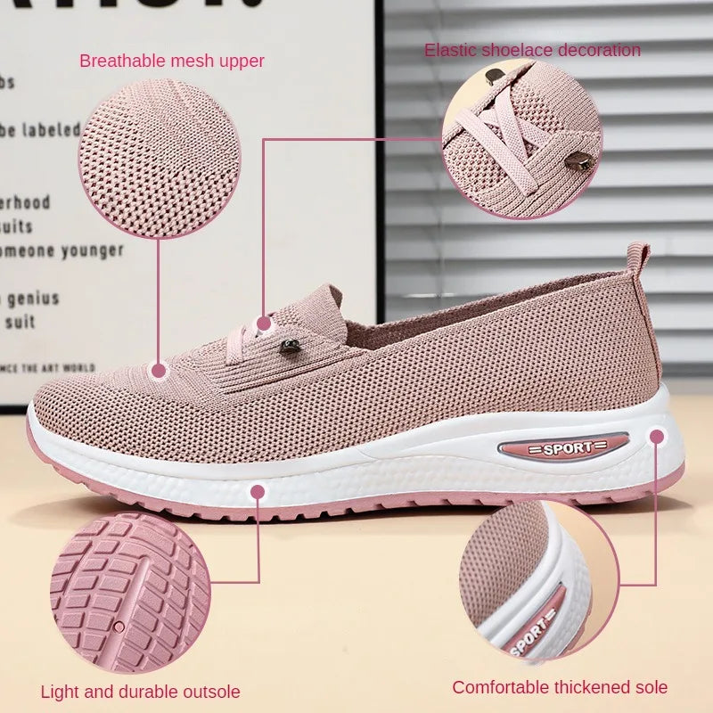 Zapatillas deportivas casuales para mujer 2025, transpirables, de malla, con suela gruesa. Precio asequible. Envío gratuito