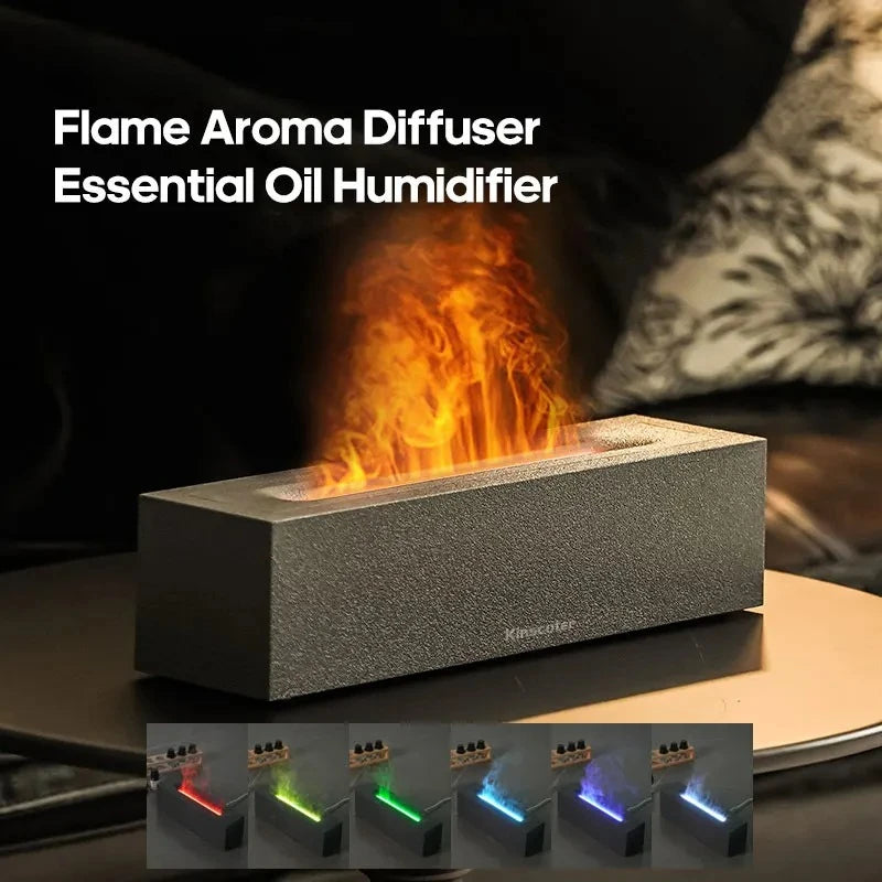 Difusor de aromas con forma de llama, humidificador de aire ultrasónico