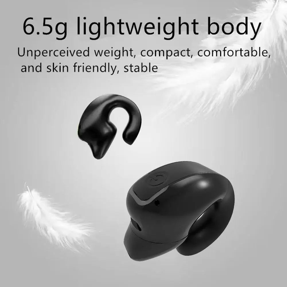 1PC Bone Conduction TWS Headphones Bluetooth Ear Clip Lightweight Business Sports Game Headset with Mic Noise Reduction Tool