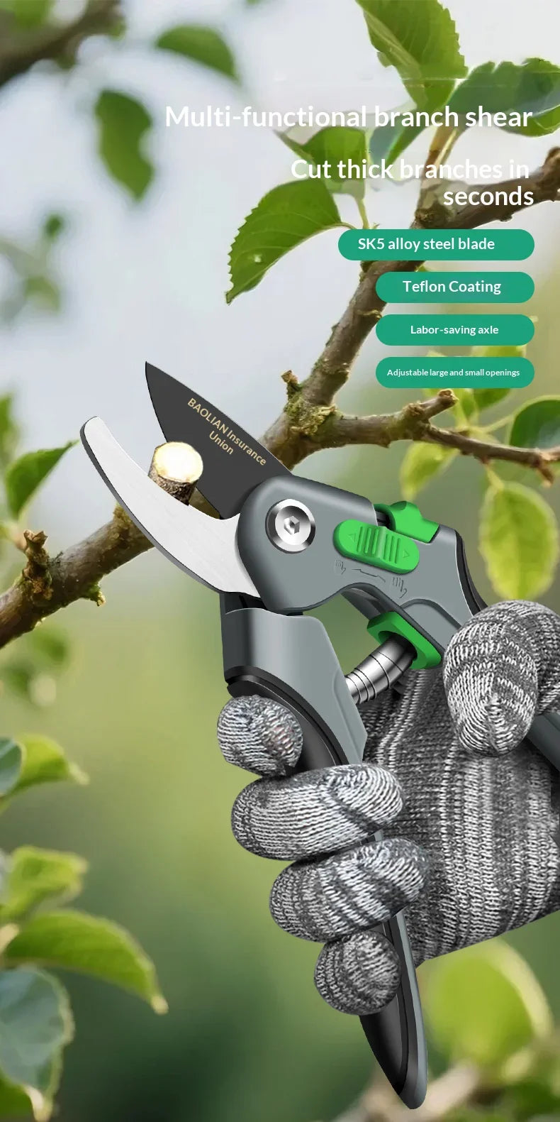 Juego de herramientas de poda para jardín: tijeras de podar, podadoras, tijeras de poda para arbustos, tijeras de poda para ramas, tijeras de poda para huertos y horticultura.