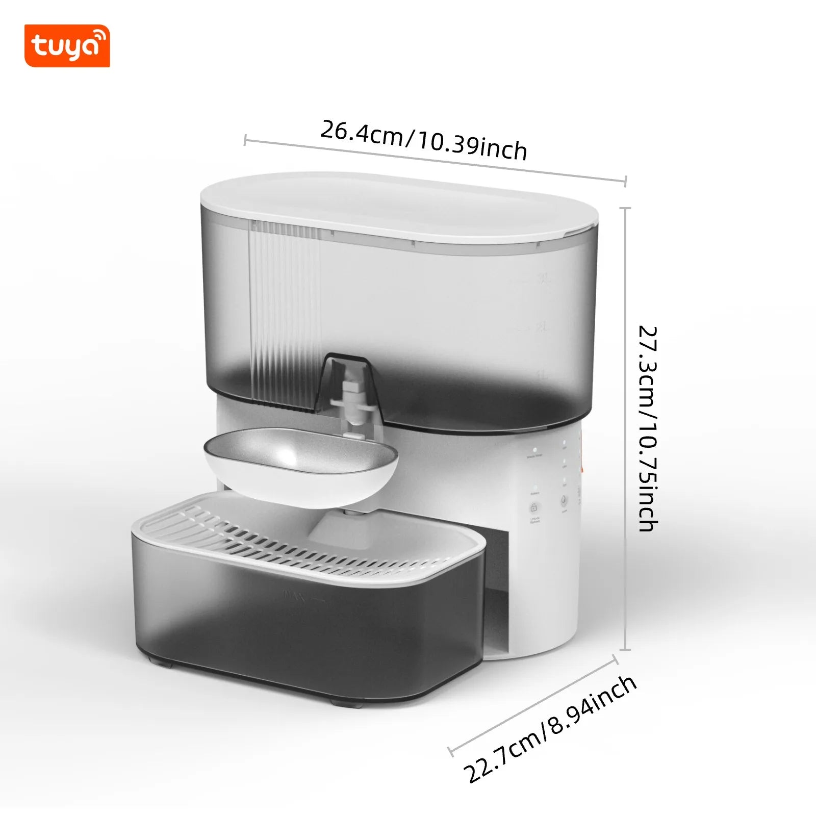 Fuente de agua para mascotas de 3 litros, sin filtro, dispensador automático recargable para gatos y perros pequeños, separación de aguas residuales, agua siempre fresca.