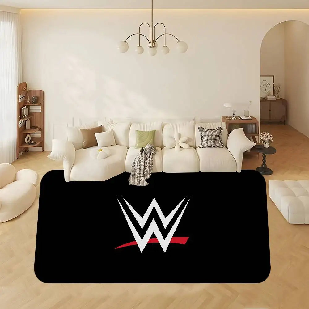 Alfombra de dormitorio y baño retro con diseño de estrella de lucha libre de la WWE.