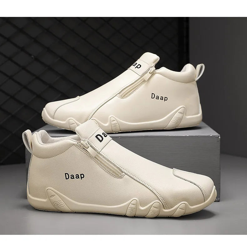 Zapatos casuales nuevos para hombre 2024, botines de lujo con punta redonda, zapatos ligeros sin cordones para caminar, zapatillas altas cómodas para hombre, ideales para actividades al aire libre.