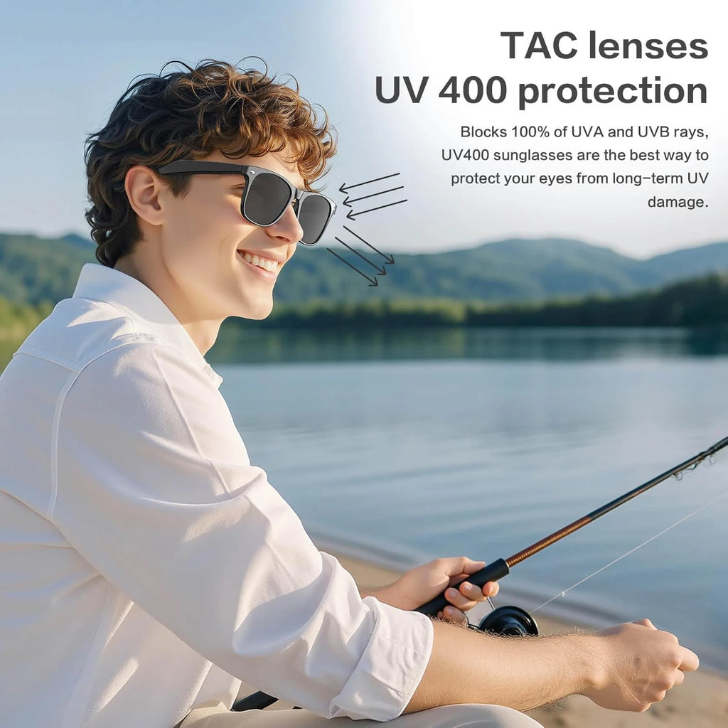 Gafas inteligentes 2026 con cámara de 8 MP, grabación de video, reconocimiento fotográfico por IA, llamadas Bluetooth y traducción de voz. Gafas de sol para hombre y mujer