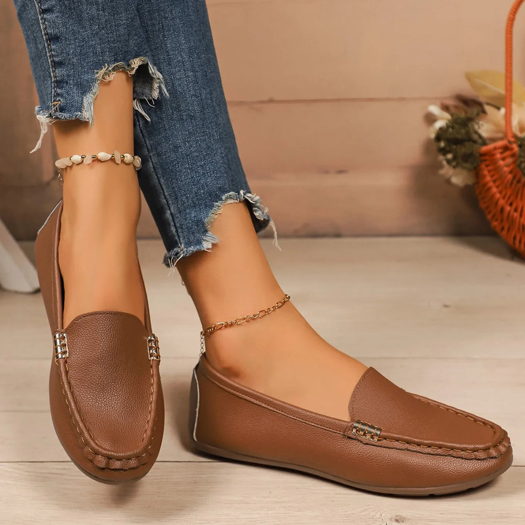 Zapatos de mujer tipo mocasín 2025, nuevos y ligeros, para mujer, zapatillas deportivas casuales y cómodas, zapatos planos tipo bailarina sin cordones para mujer.
