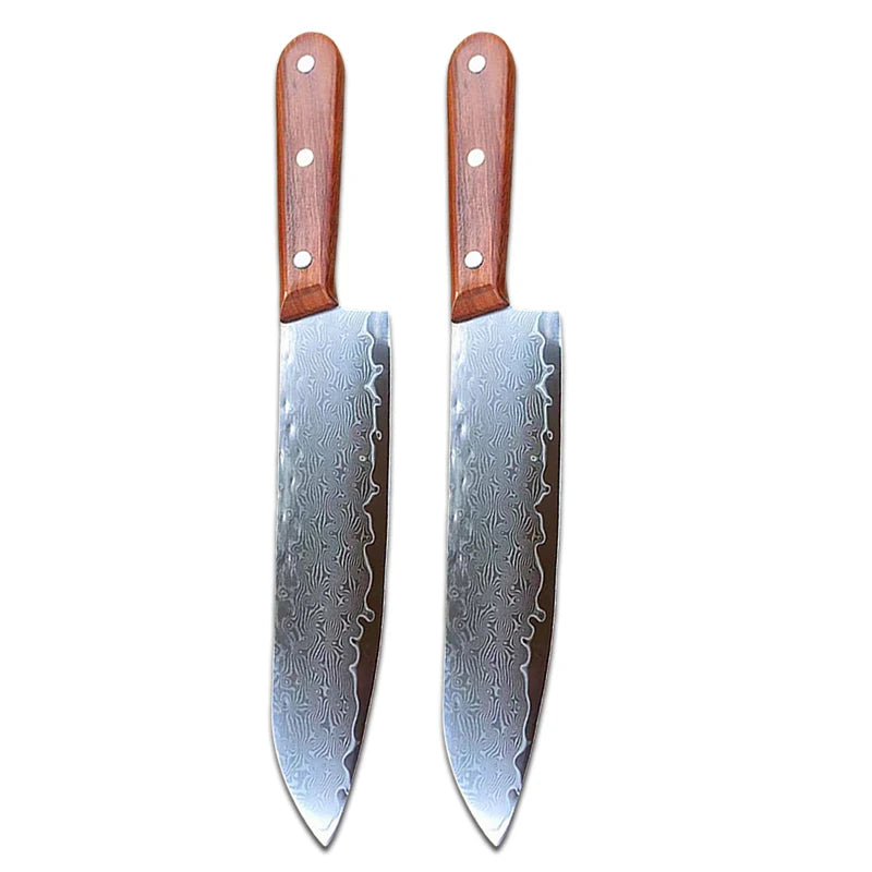 Cuchillo de cocina japonés de acero de Damasco de 67 capas para cortar carne, cuchillo Santoku, cuchillo de sushi y herramientas de cocina profesionales.