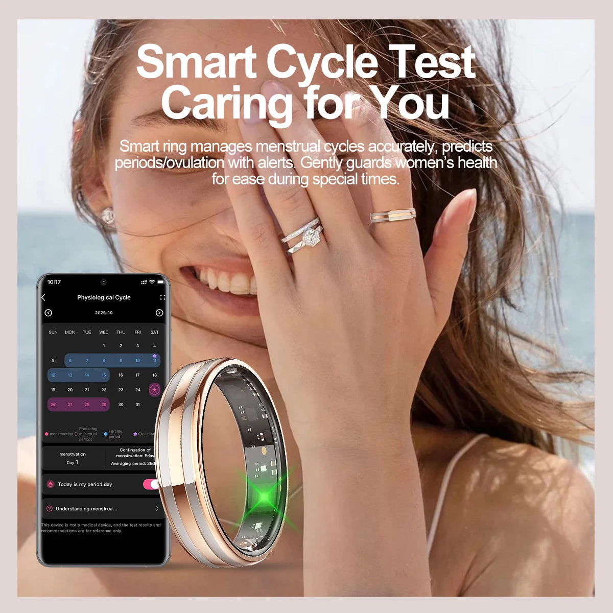 Anillo inteligente de seguimiento de actividad física con monitor de sueño, podómetro y más de 20 modos de ejercicio, resistente al agua IP68, recargable por USB, acero inoxidable.