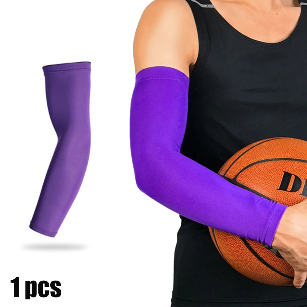 1 manga deportiva refrescante de compresión para brazos, ideal para baloncesto.
