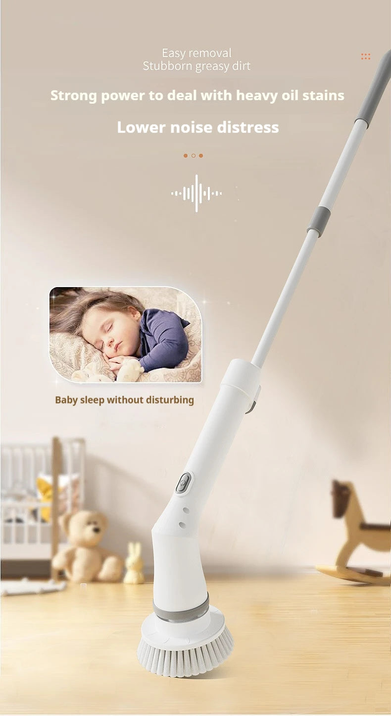 Cepillo de limpieza eléctrico giratorio 6 en 1 para cocina, baño y hogar. Herramienta multifuncional para la limpieza del hogar.