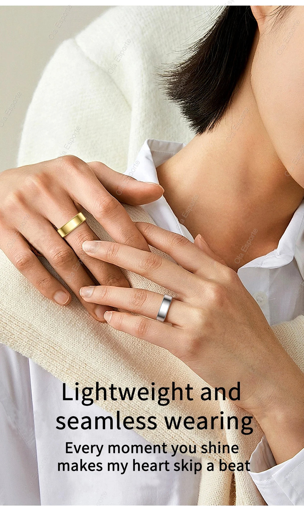 Anillo inteligente R10 con base de carga para hombres y mujeres. Monitorización de la salud, el sueño y la frecuencia cardíaca. Resistencia al agua IP68 y 5ATM. Modo multideporte