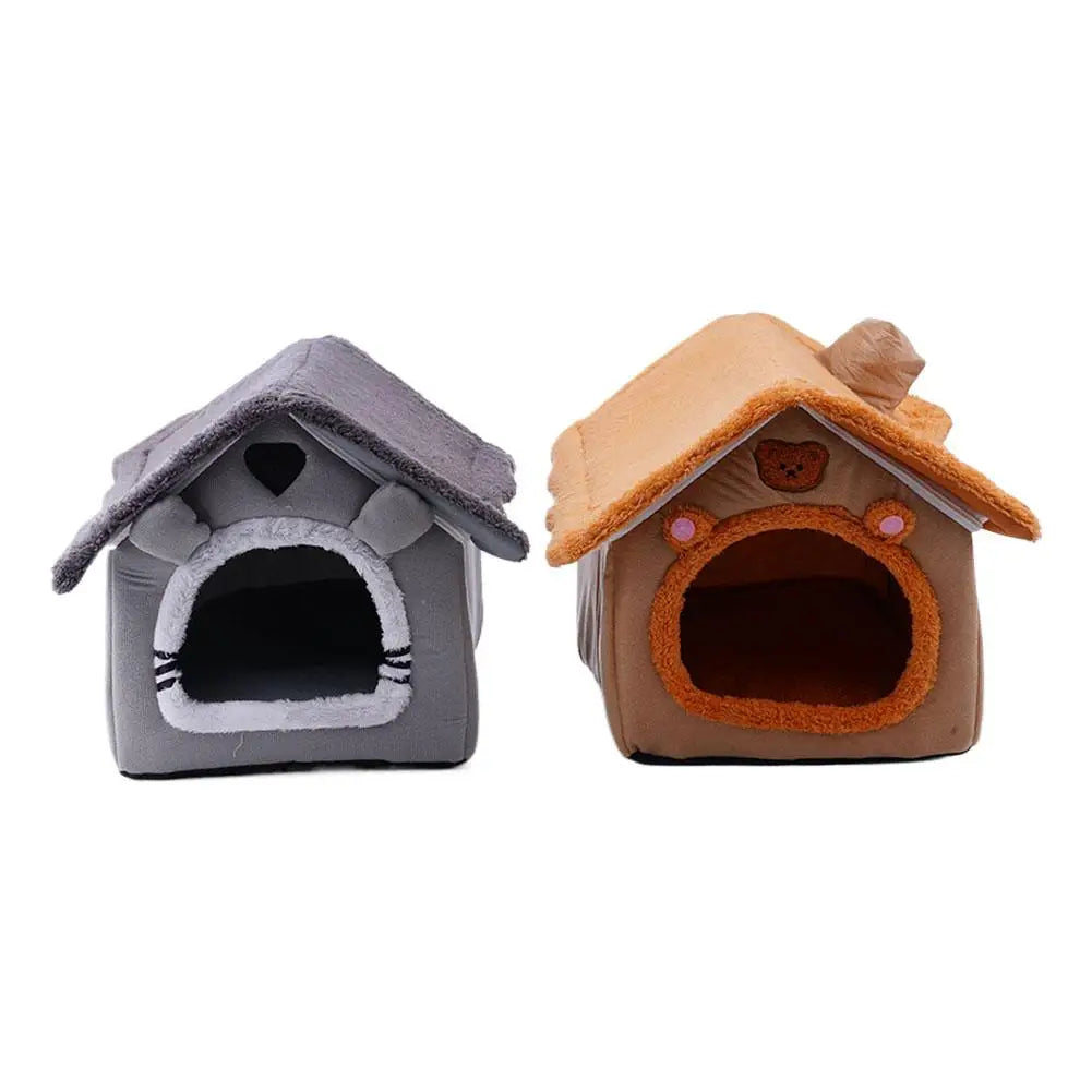 Casa para mascotas Cama para gatos Cueva para perros Caseta Saco de dormir cálido Tienda acogedora Cojín suave para cachorros Esterilla Suministros de invierno para interiores