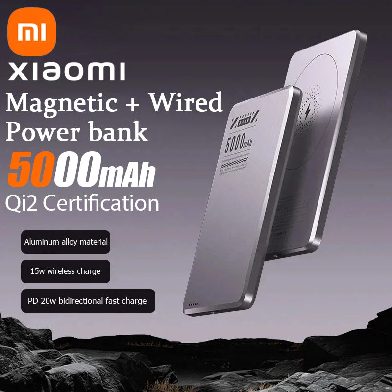 Xiaomi Metal Magnetic Power Bank Super Fast Charging Compact Portable Mini Ultra-Thin Wireless Power Bank with Large Capacity