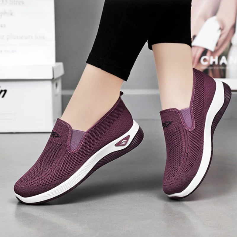 Zapatillas deportivas casuales para mujer, transpirables y ligeras, antideslizantes, para correr y caminar al aire libre, vulcanizadas.
